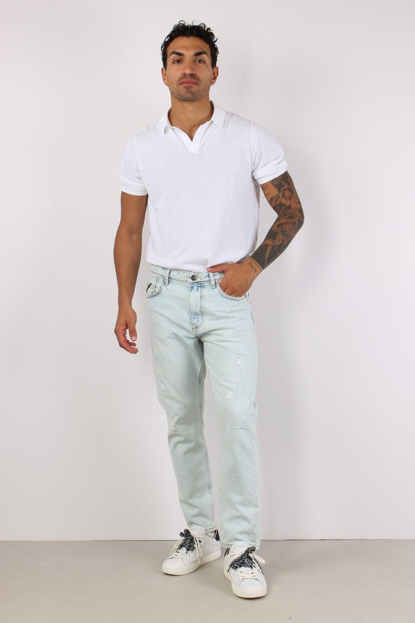 Denim Cropped Slavato Denim Chiaro