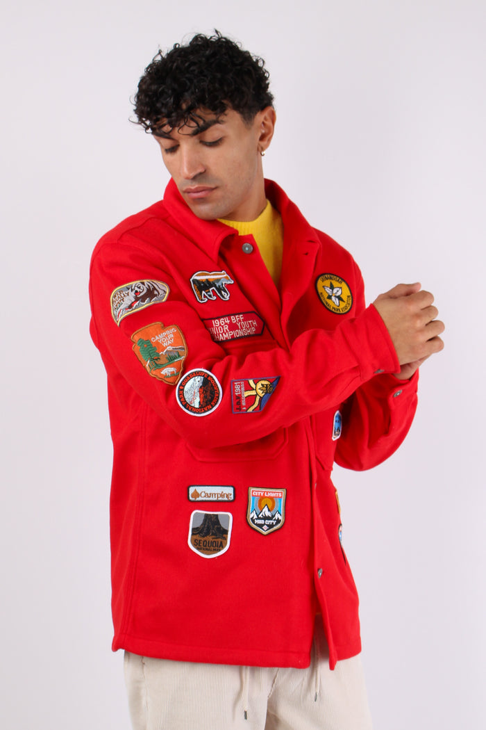 Giacca Misto Lana Patch Rubino-4