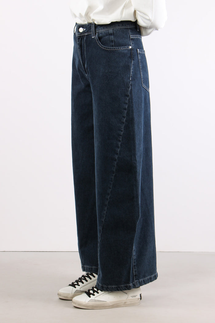 Denim Loose Barrel Denim Scuro-4