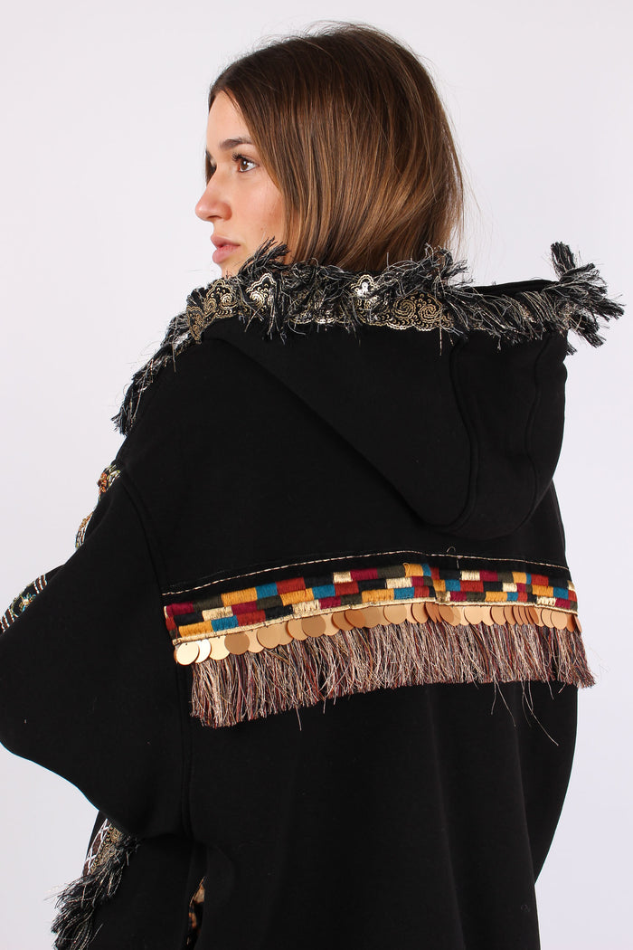 Felpa Zip Passamanneria Intern Nero-10