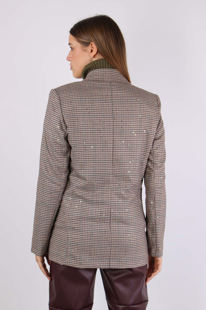 Giacca Pied De Poule Paillette Moro/bordeaux-4