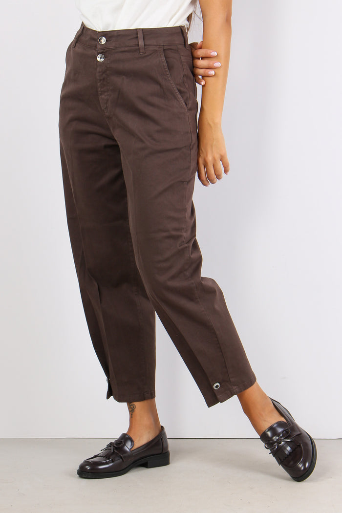 Pantalone Baloon Cotone Cioccolato-3