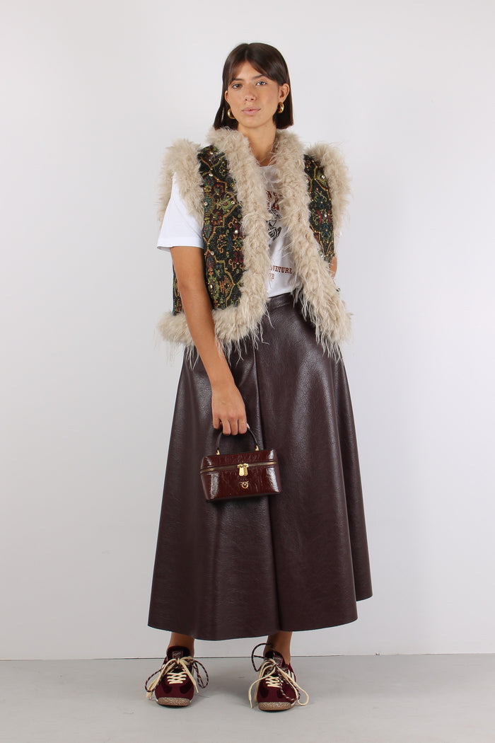 Gilet Etnico Nserto Strass Nero