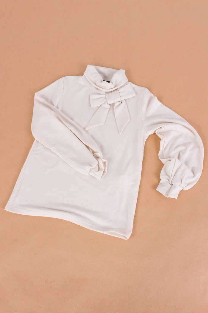 Lupetto Fiocco Laterale Beige-4