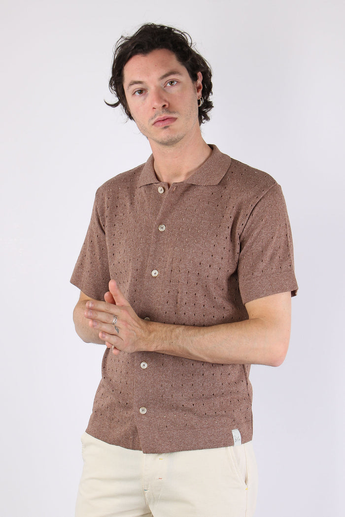 Camicia Mc Traforata Tabacco-3