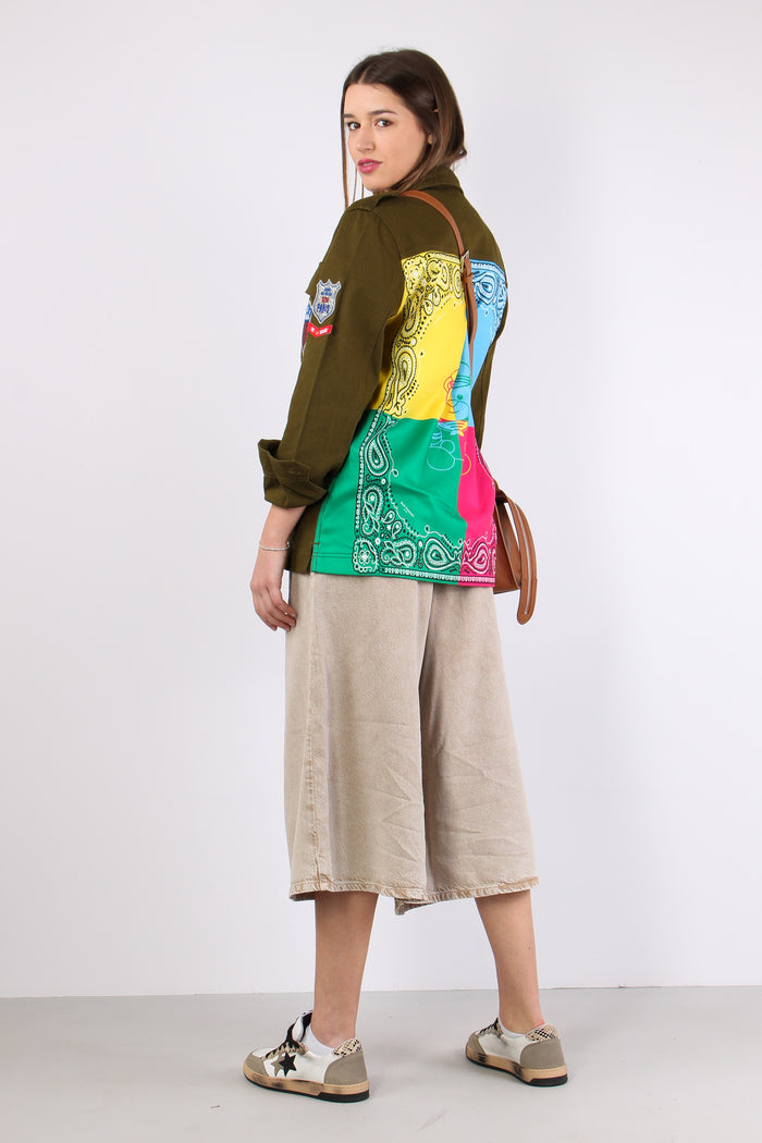 Giacca Over Fantasia Patch Military Green-6