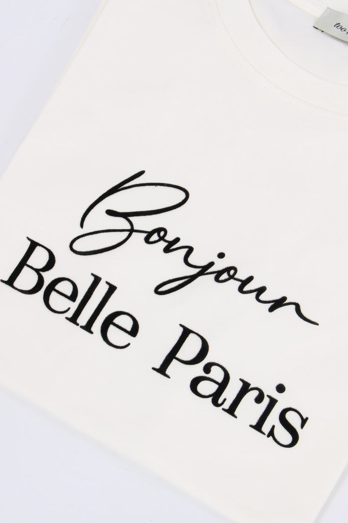 T-shirt Boujour Paris Floccata Panna-7