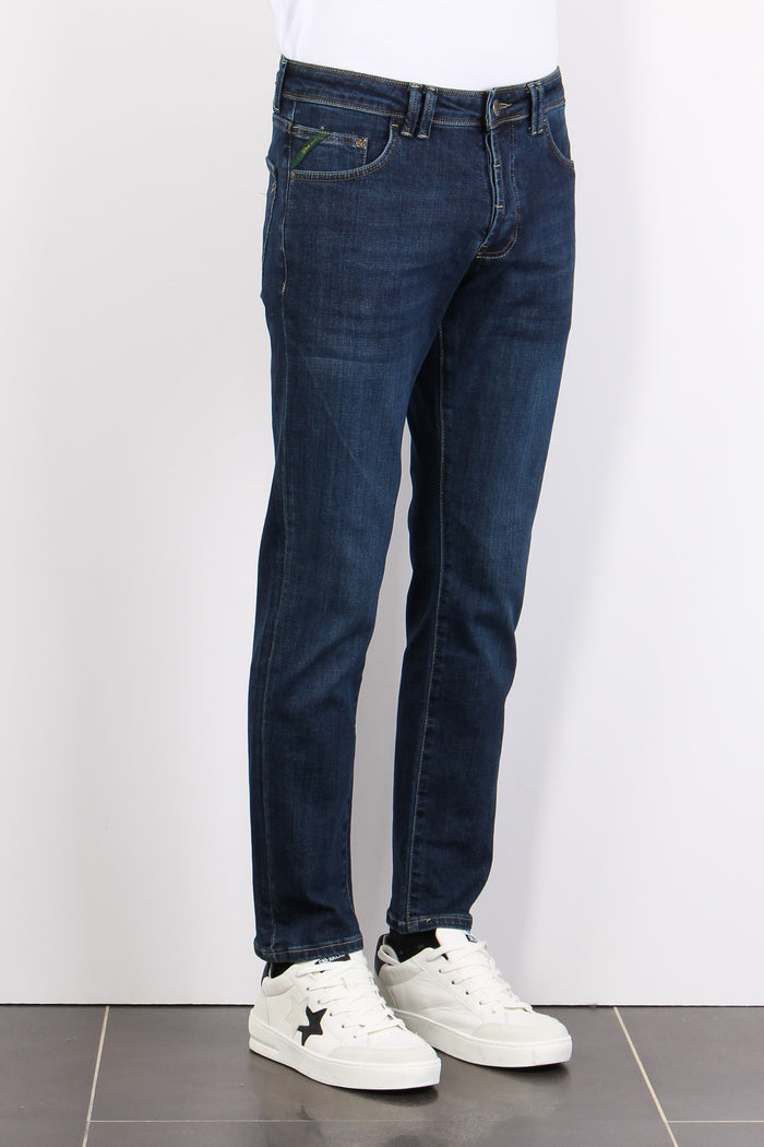 Denim Tapered Fit Denim Scuro-4