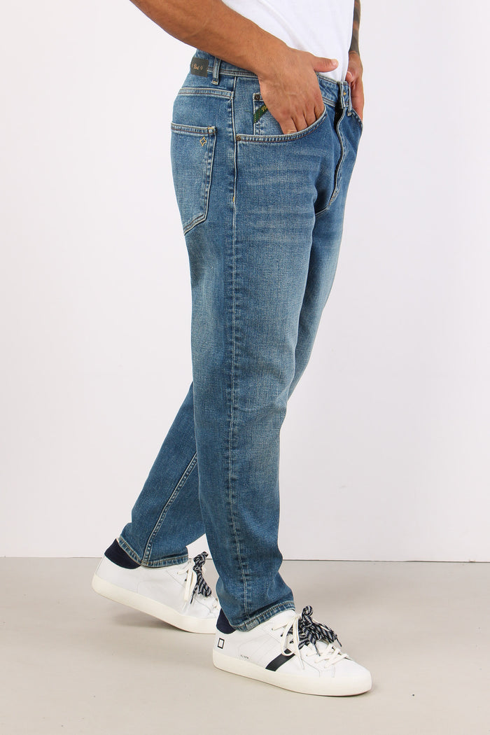 Denim Regular Vita Bassa Denim Medio-3