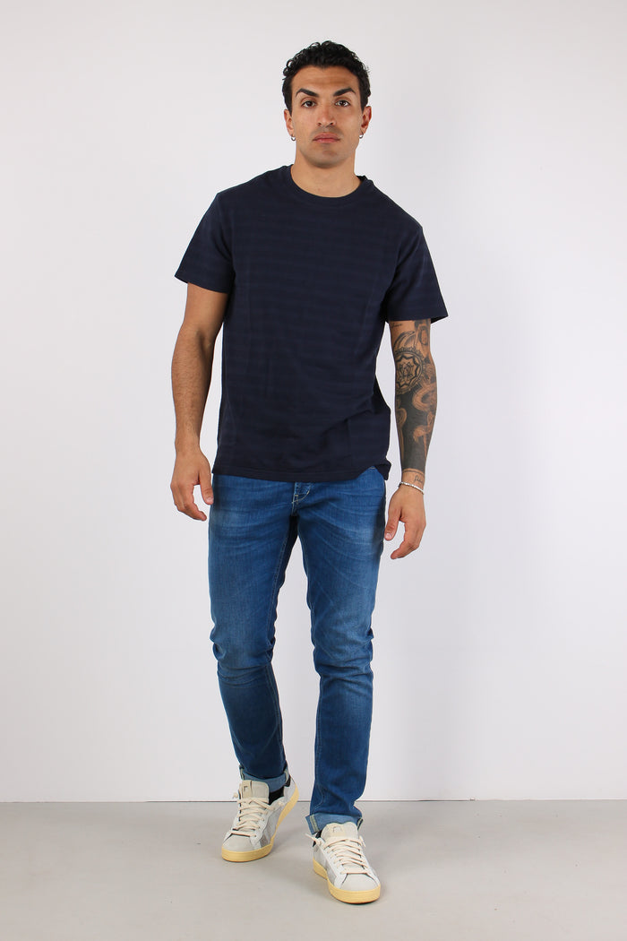 T-shirt Girocollo Basica Blue-5