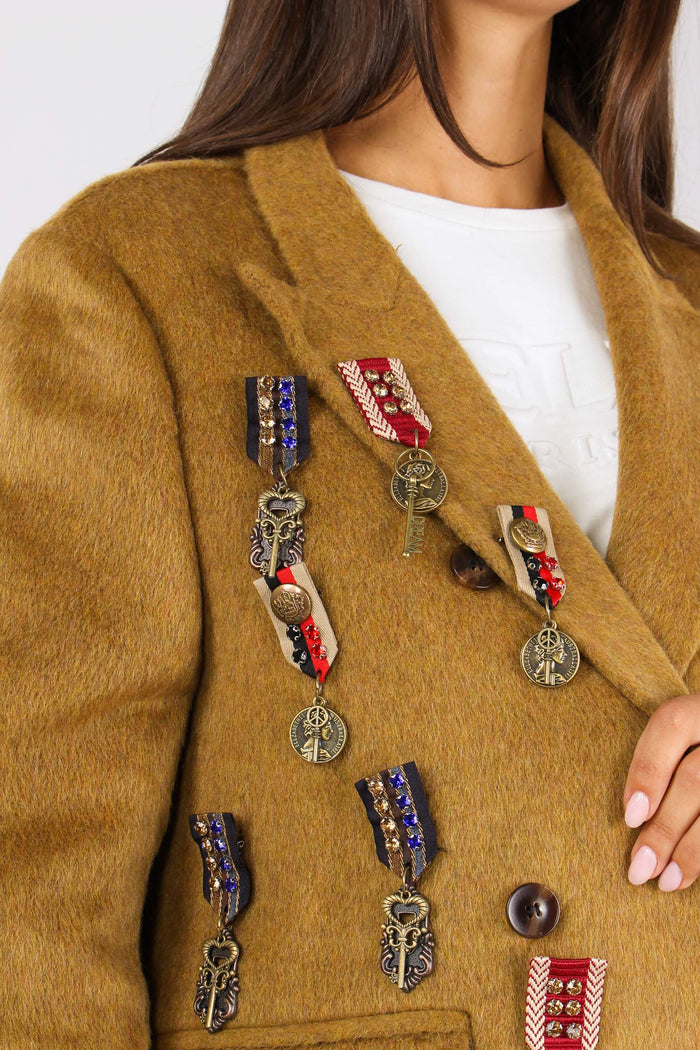 Giacca Corta Inserto Spille Unica-8