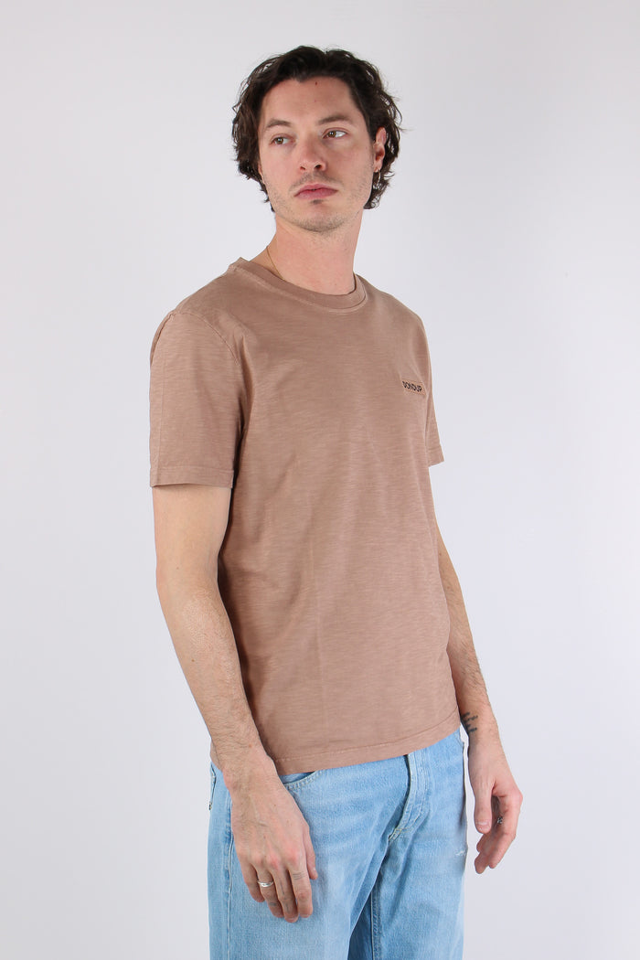 T-shirt Cotone Fiammato Logo Patch Orzo-7