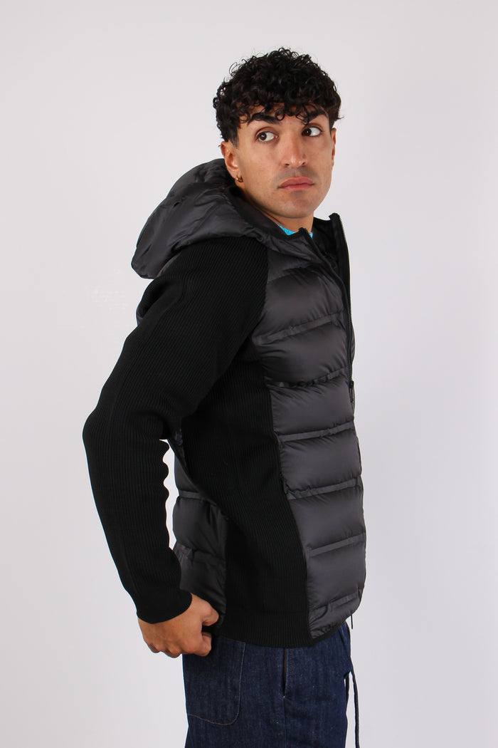 Giubbotto Bimateriale Nero-5