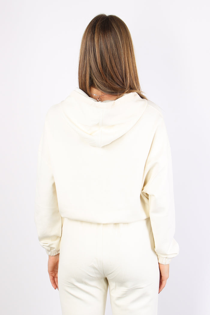 Felpa Corta Zip Modal Off White-3