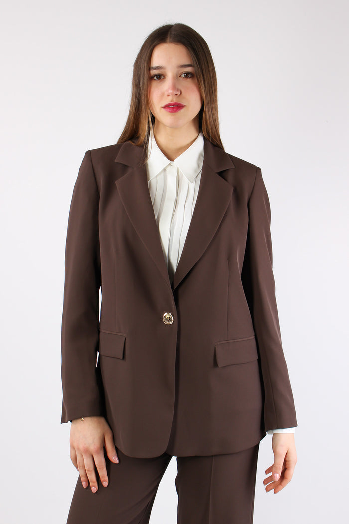 Lasty Giacca Fluida Monopetto Chocolate-2