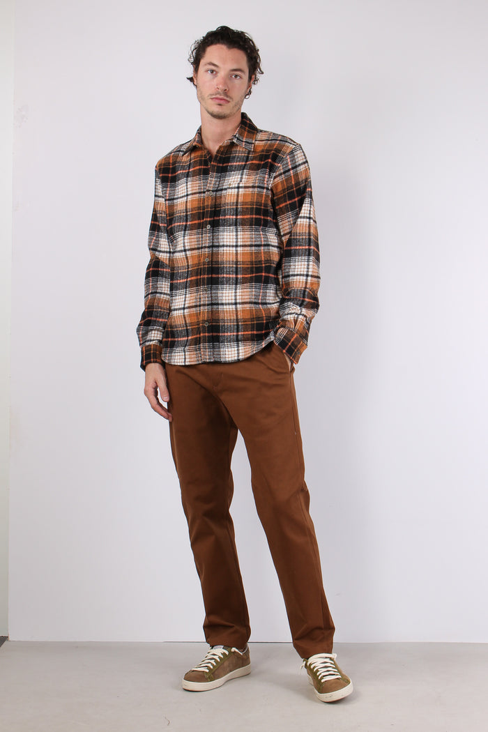 Camicia Flanella Taschino Quad Bruciato/nero-4