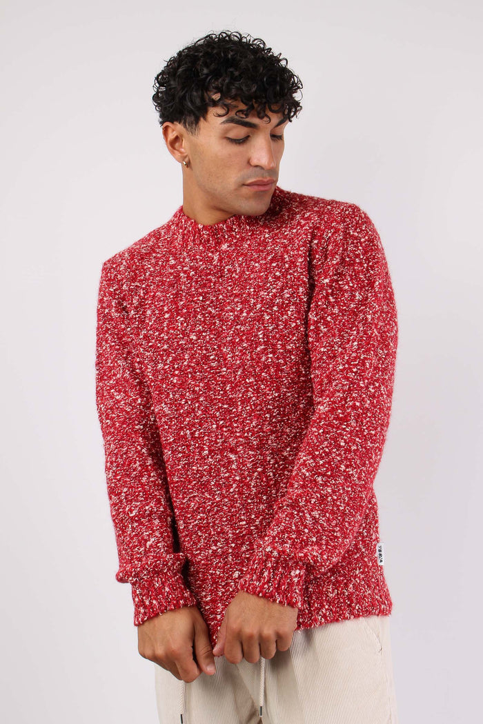 Maglia Girocollo Boucle Rosso-2