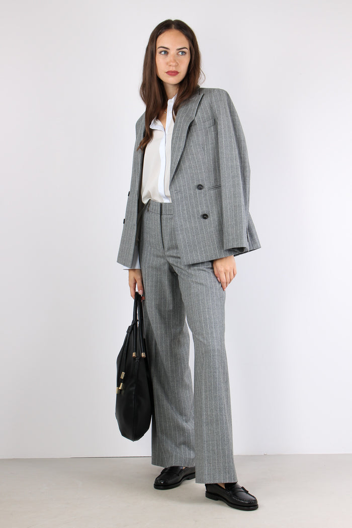 Giacca Lurex Gessata Grigio-5