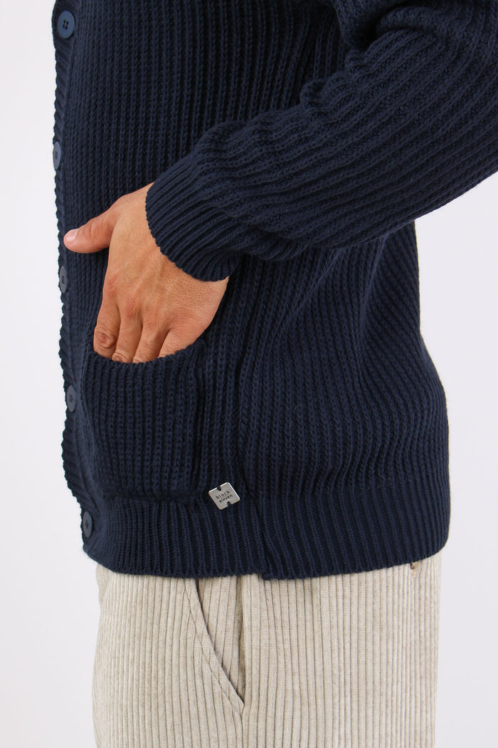 Cardigan Bottoni Blu Navy-8