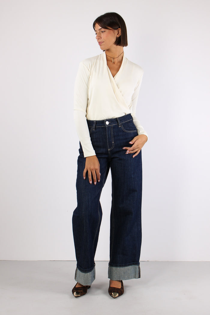 Denim Regular Risvolto Denim Blu