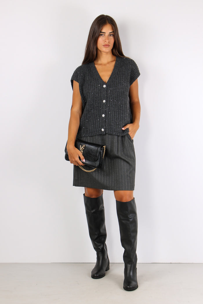 Inisio Gilet Costa Paillettes Antracite-4