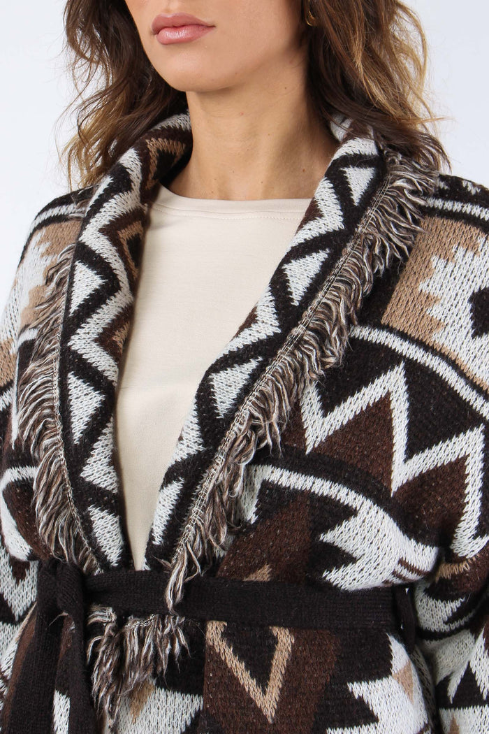 Cardigan Jacquard Peruviano Moro-8