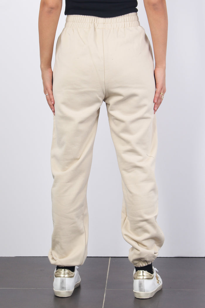 Pantalone Felpa Nervature Beige Sand-3