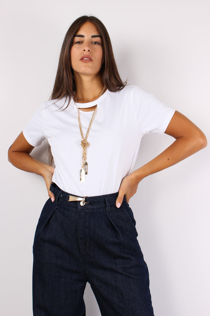 Monile T-shirt Catena Collo White