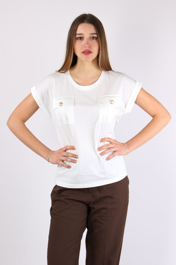 Antoine T-shirt Cotone Taschiine White-2