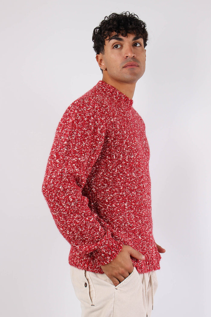 Maglia Girocollo Boucle Rosso-4