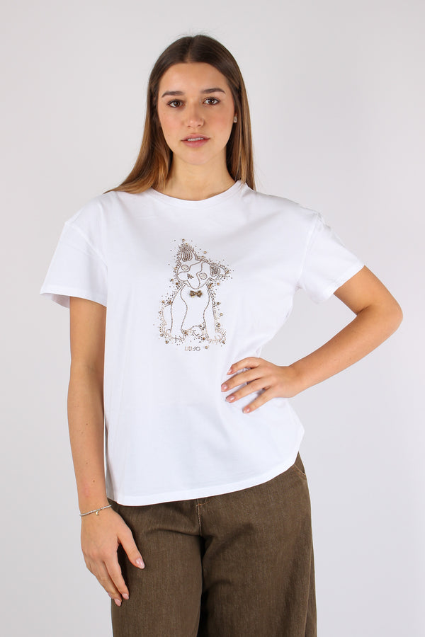 T-shirt Mc Stampa Bianco/dog-2