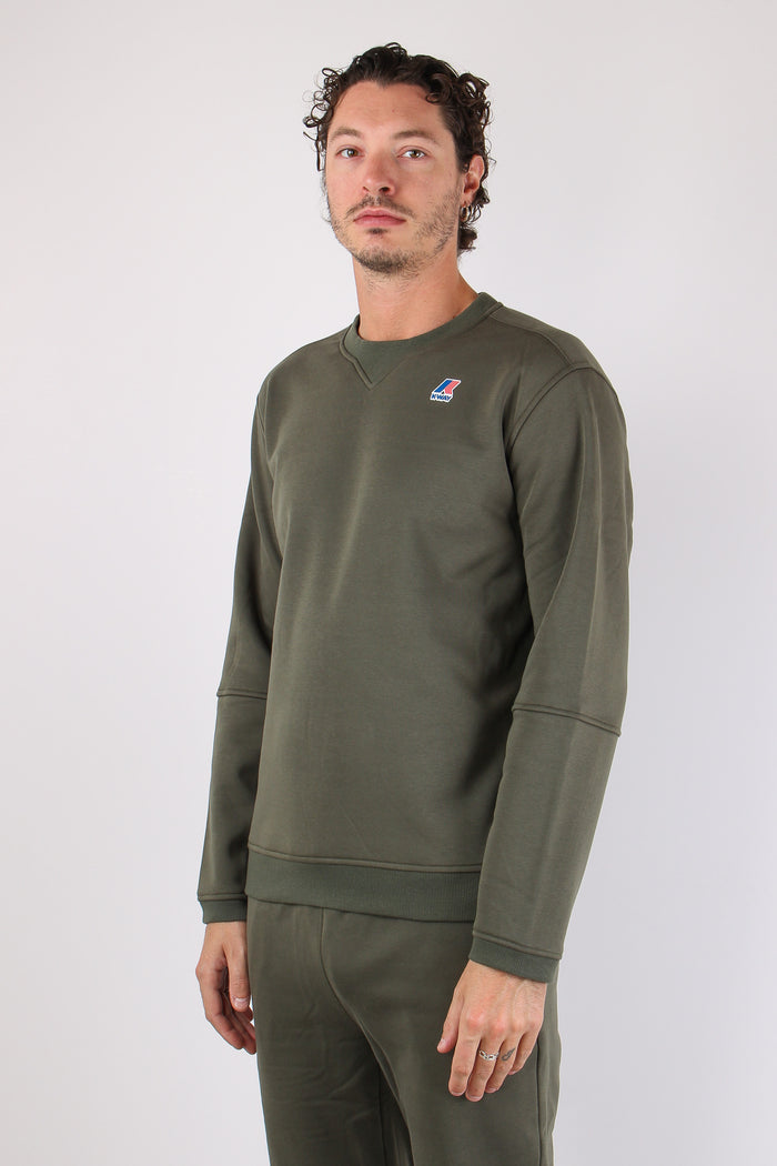 Felpa Girocollo Cotone Green Blackish-3