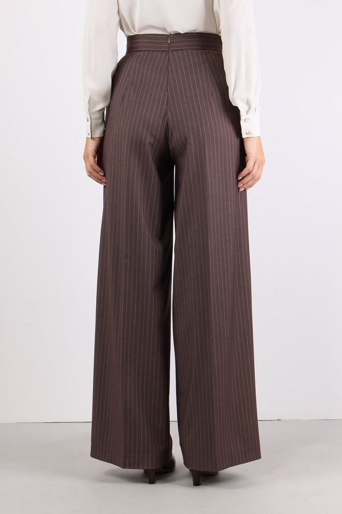 Pantalone Palazzo Gessato Taupe-4