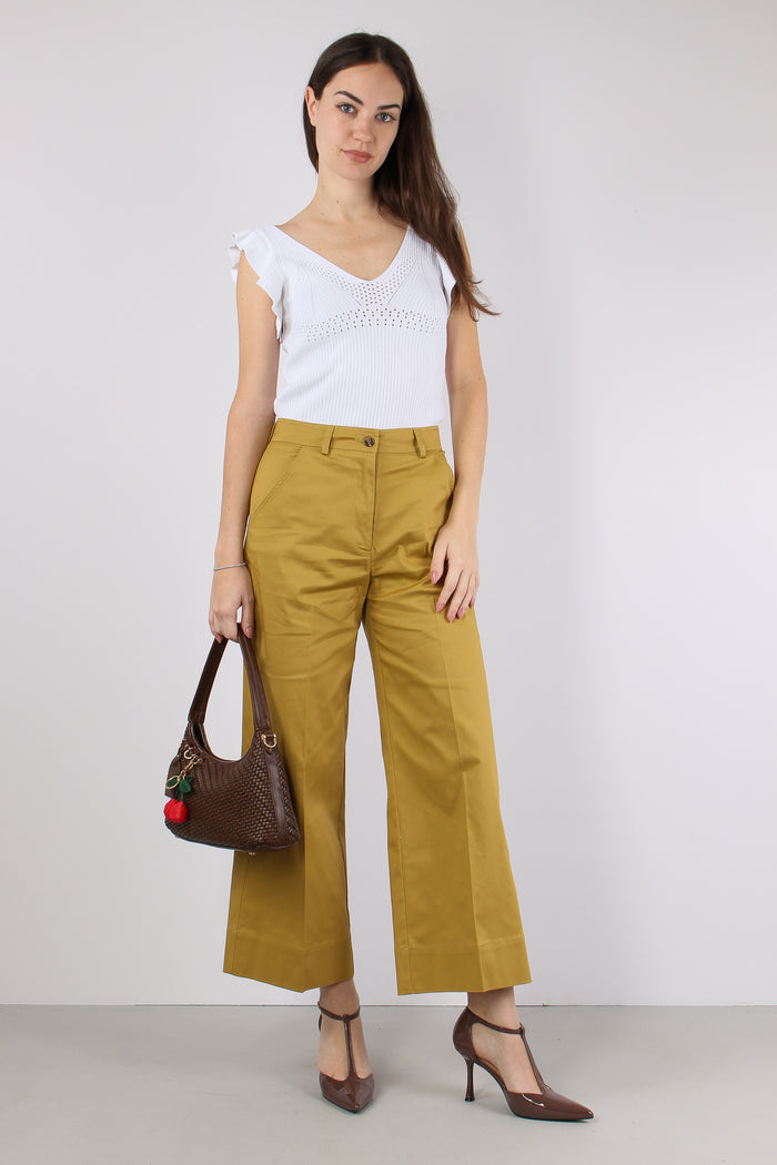Pantalone Cropped Cotone Ambra-3