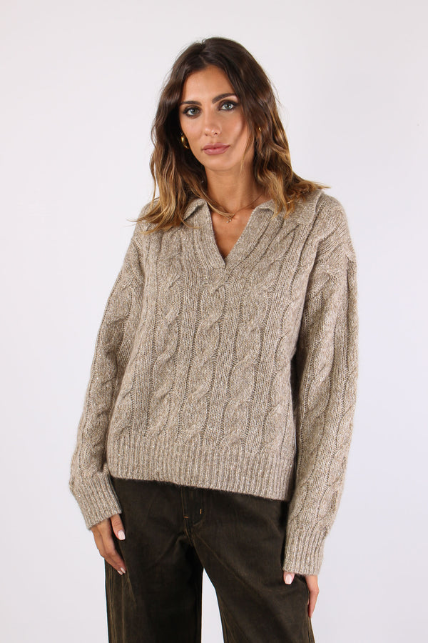 Polo Trecce Lurex Fango