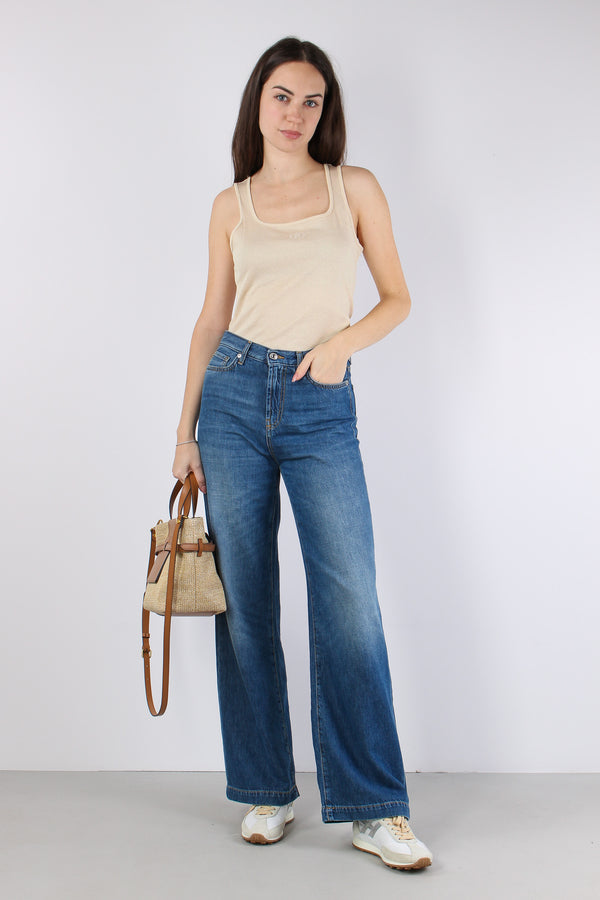 Denim Palazzo Vintage Wash Denim