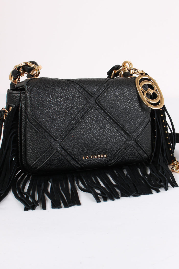 Tracollina Trapunta Frange Black-6