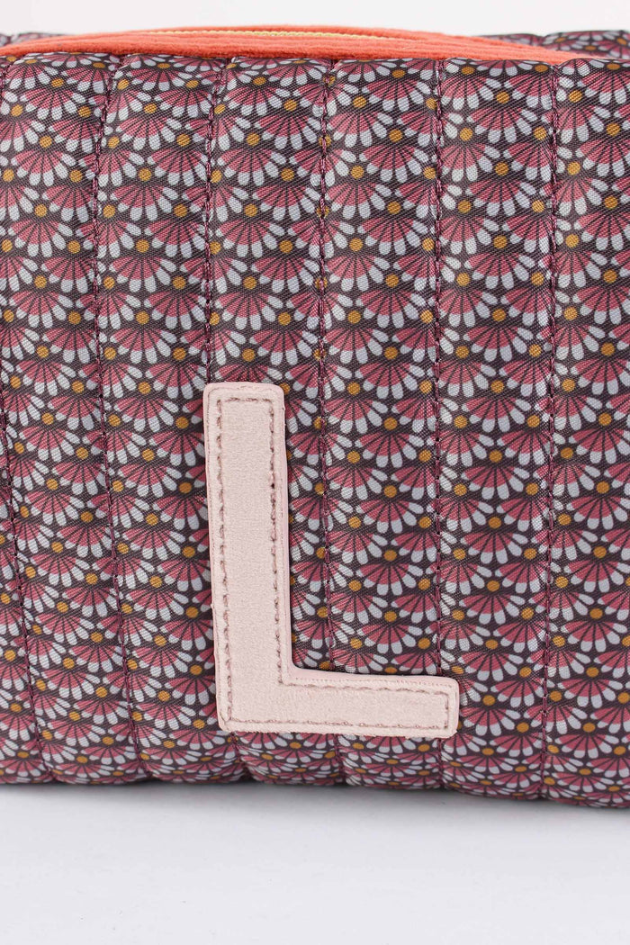Pochette Patch Lettera L Fango/corallo-2