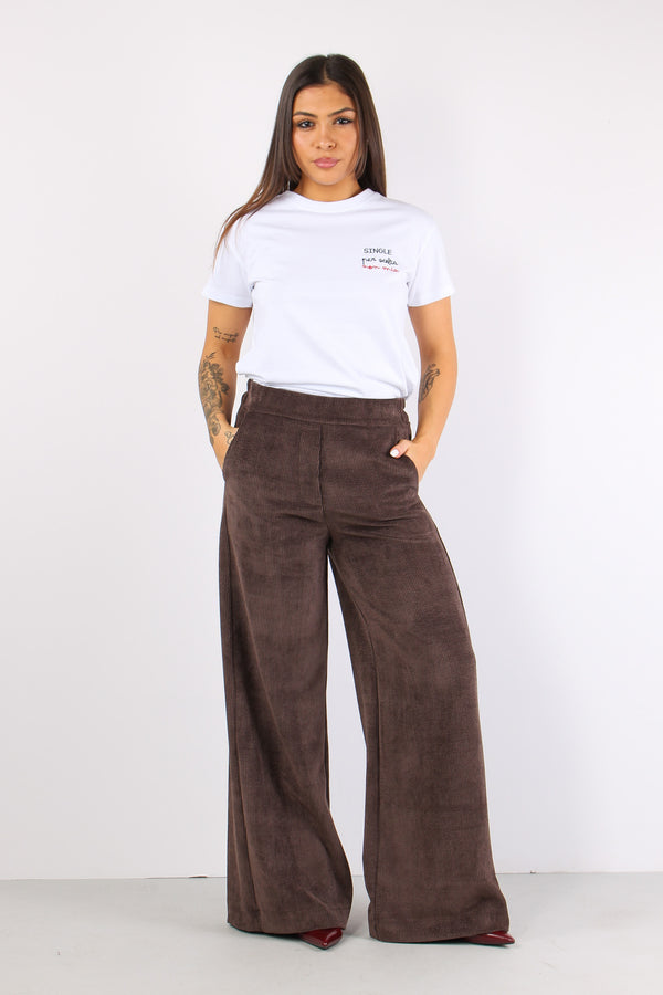 Pantalone Palazzo Largo Vellut Moro
