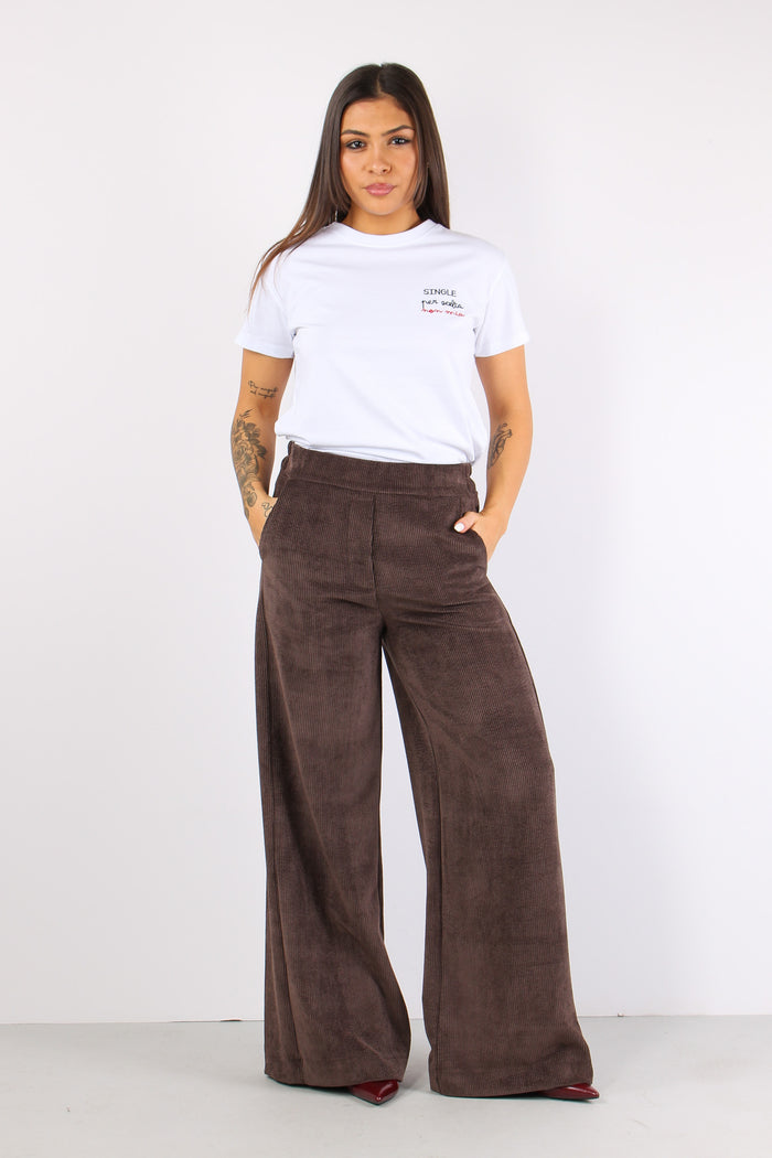 Pantalone Palazzo Largo Vellut Moro