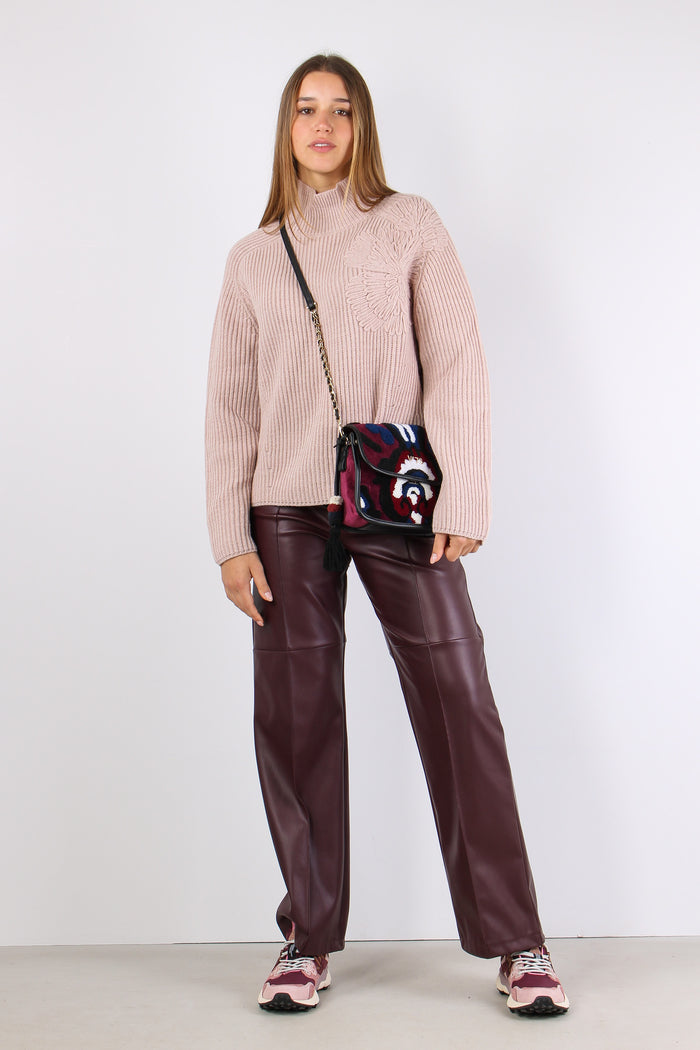 Maglia Collo Alto Pink Poudre-8