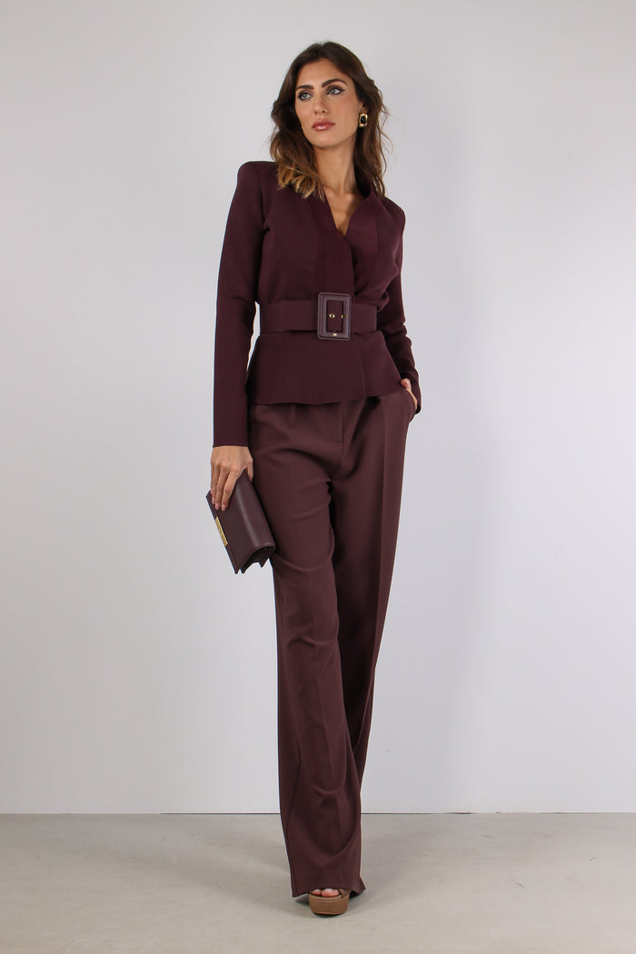 Giacca Maglia Cintura Merlot-3