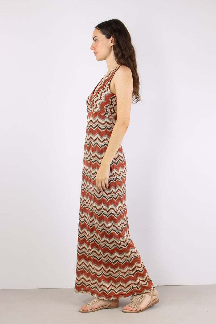 Abito Lungo Stampa Missoni Ruggine-7