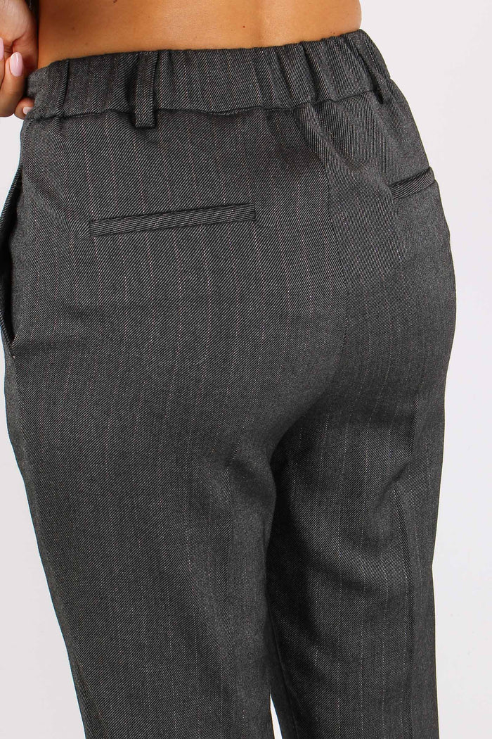 Baetis Pantalone Gessato Lurex Grigio-8