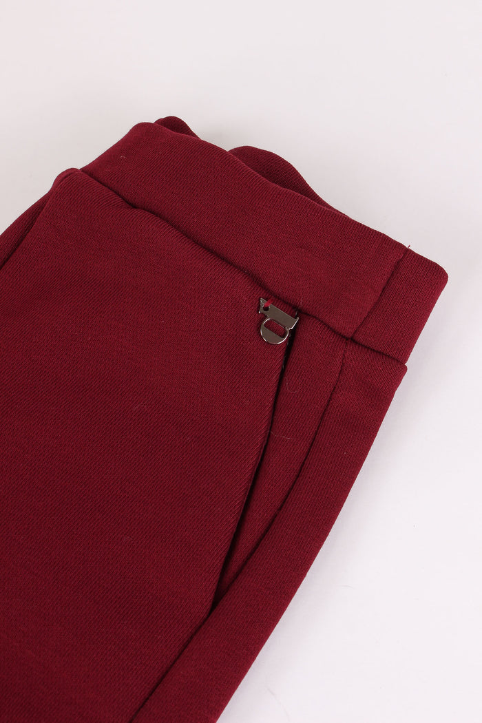 Pantalone Felpa Ampio Wine Berry-4