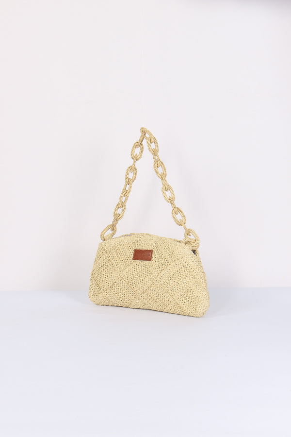 Pochette Rafia Manico Catena Corda-2
