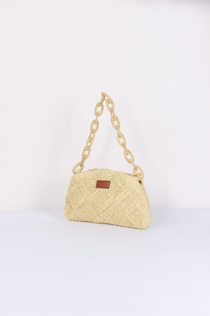Pochette Rafia Manico Catena Corda-2