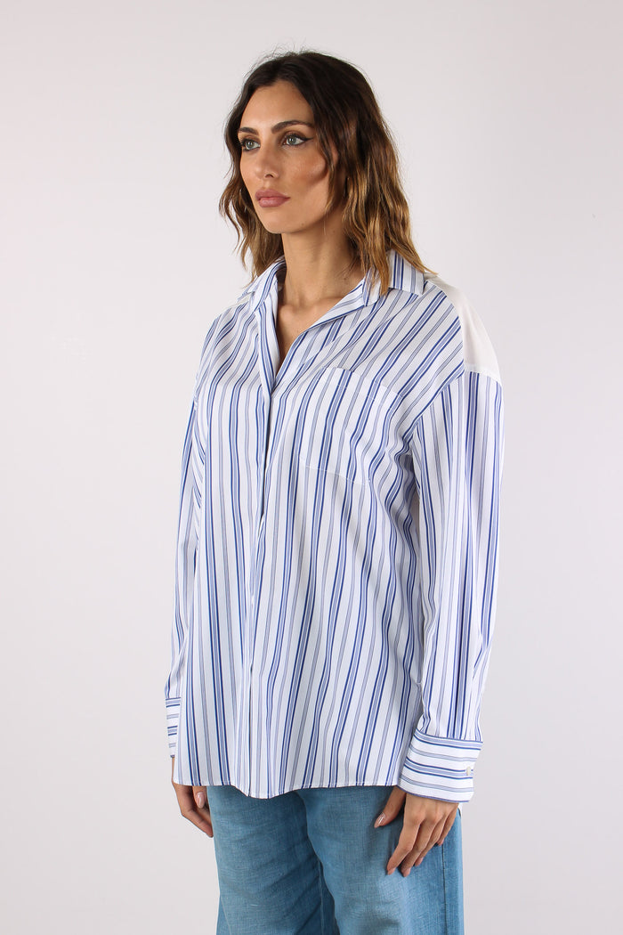 Tessile Camicia Cotone Riga Azzurro/bianco-3