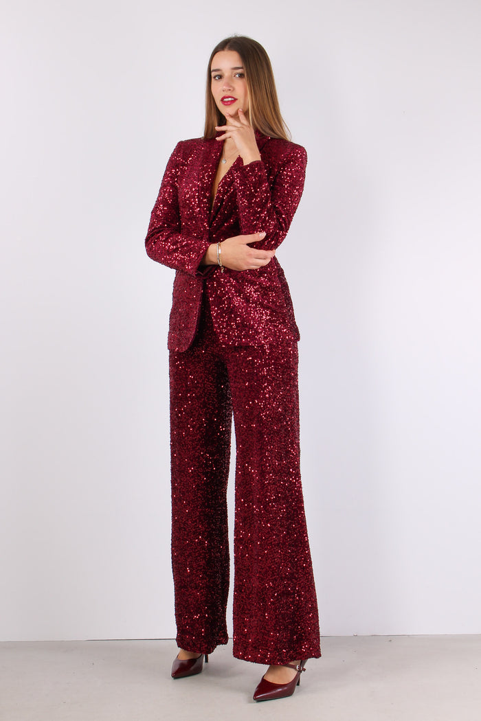 Giacca Paillettes Vino