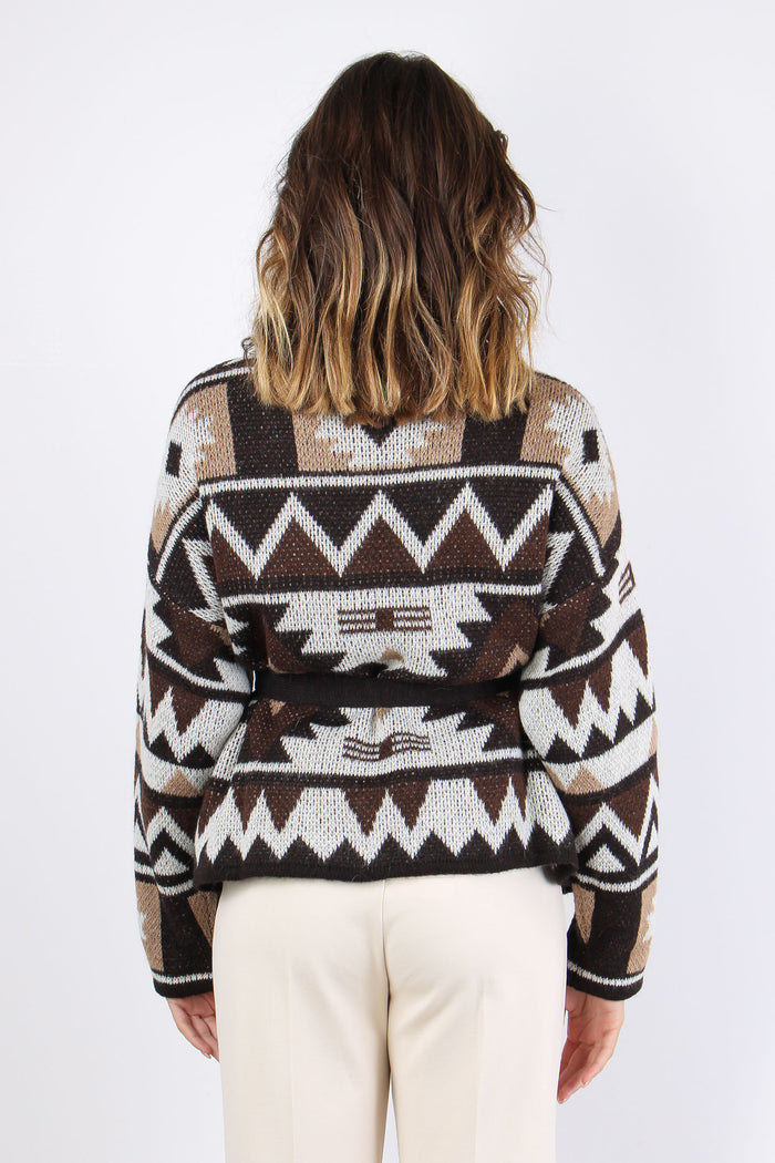 Cardigan Jacquard Peruviano Moro-3